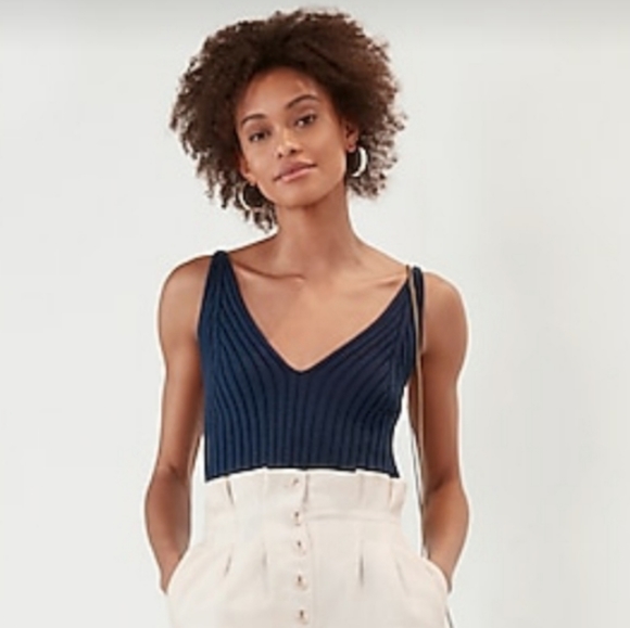 Express Tops - Ribbed sweater cami, blue